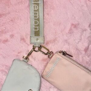 Lululemon Athletica Soft Pink and Light Gray Wristlet Duo